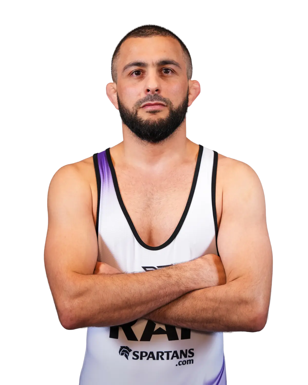 Upper-body portrait of Ibragim Ilyasov, RAF athlete.