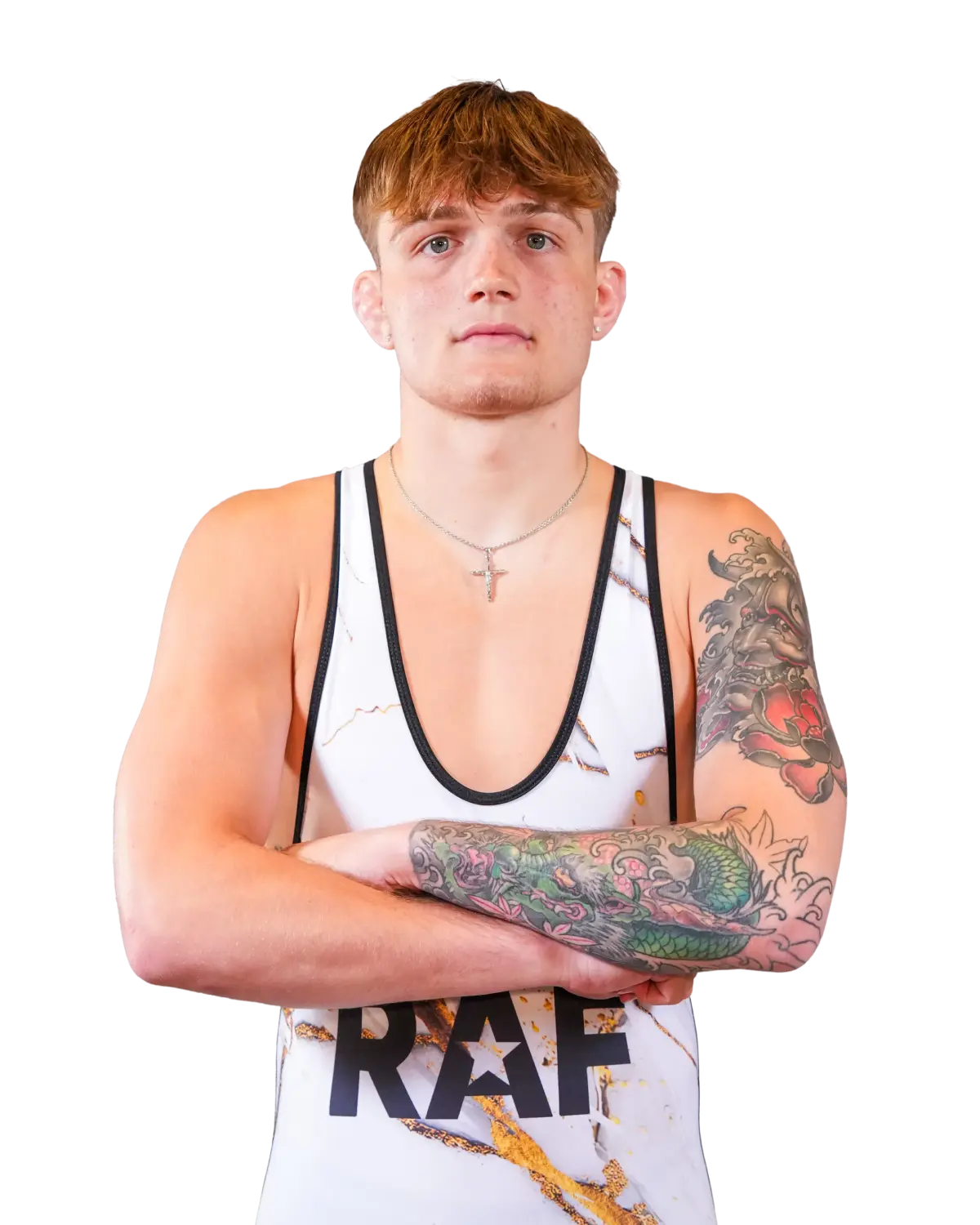 Upper-body portrait of Joey Blaze, RAF athlete.