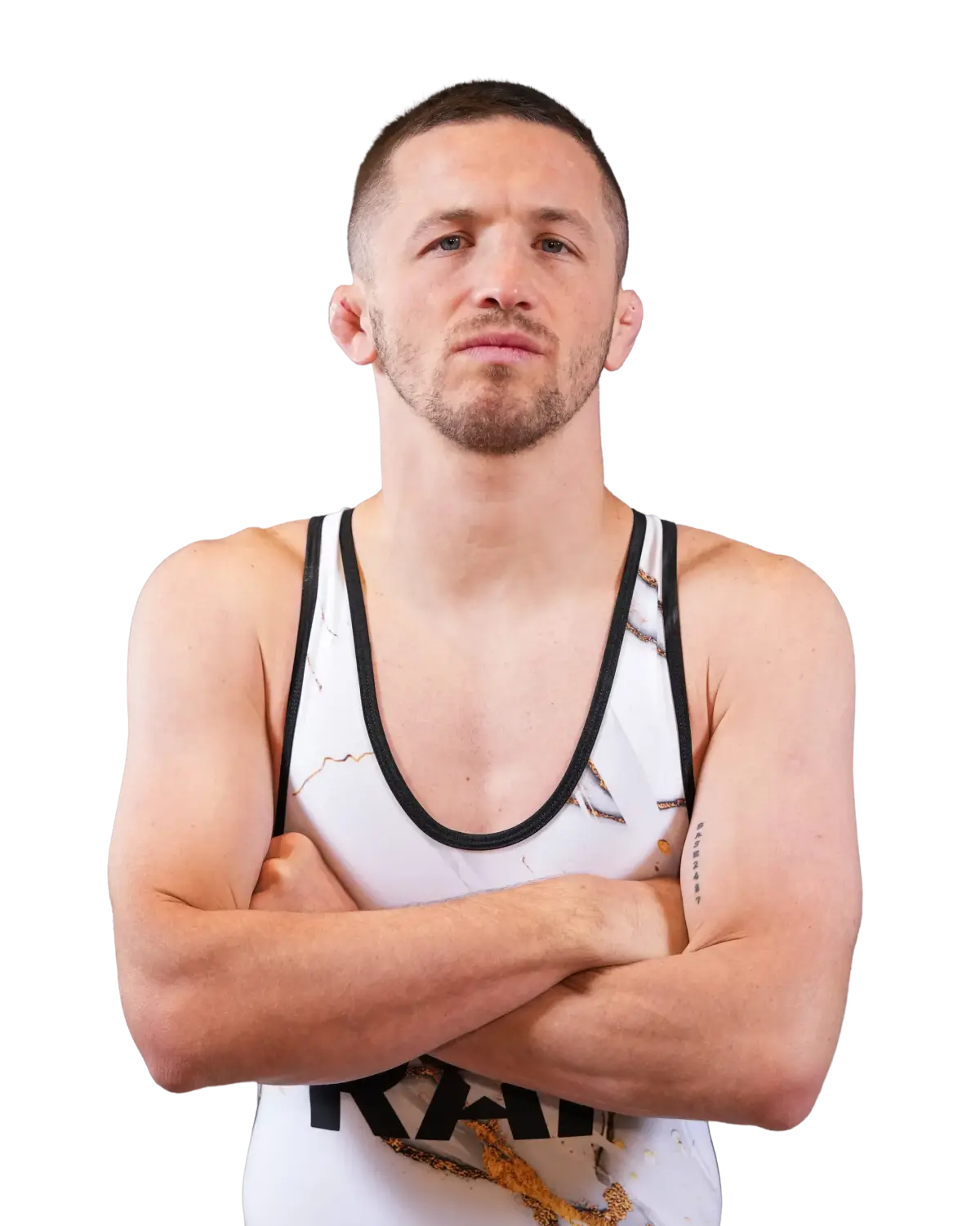 Upper-body portrait of Johnni DiJulius, RAF athlete.