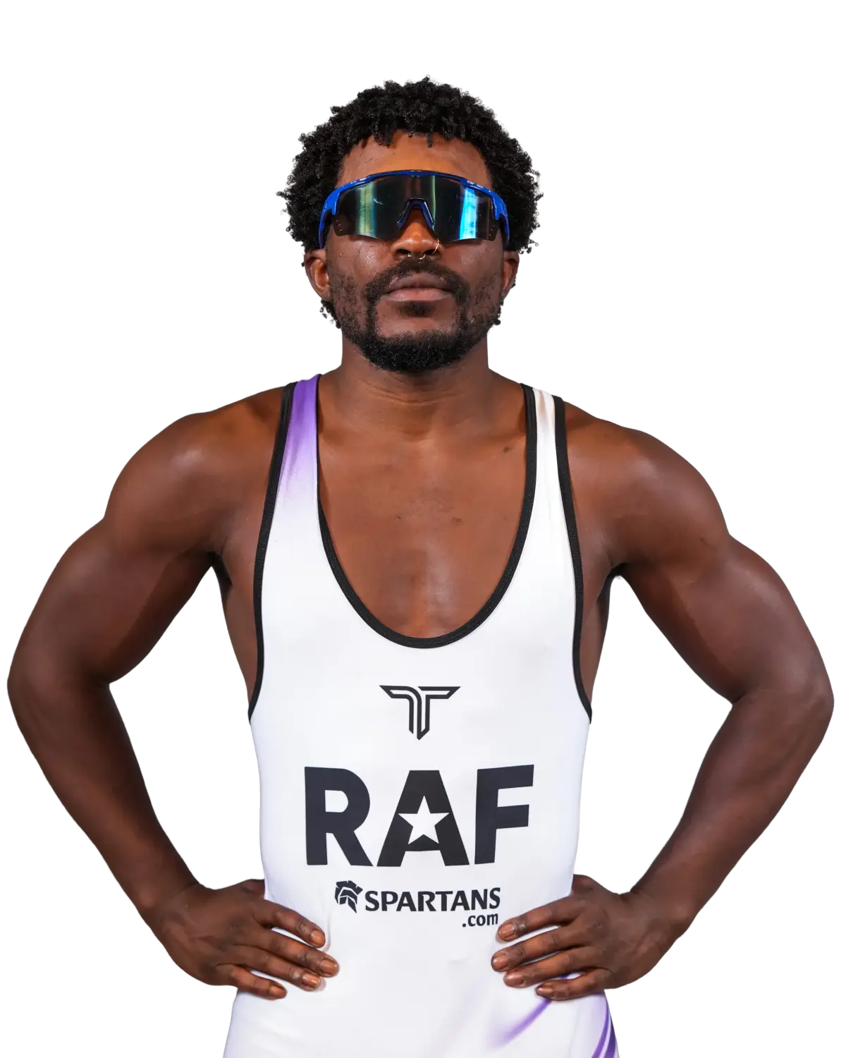 Upper-body portrait of Mugzy, RAF athlete.