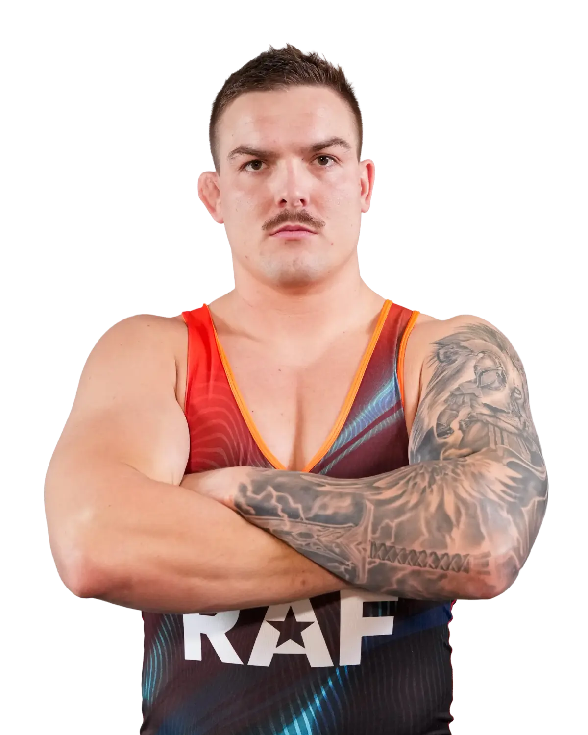 Upper-body portrait of Wyatt Hendrickson, RAF athlete.