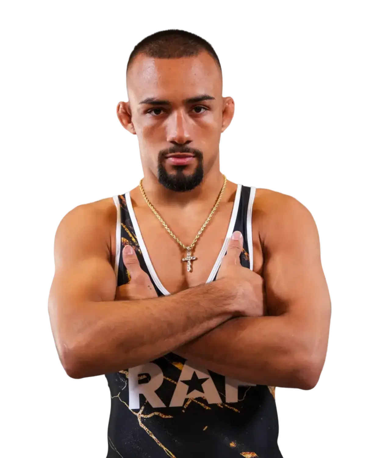 Upper-body portrait of Real Woods, RAF athlete.