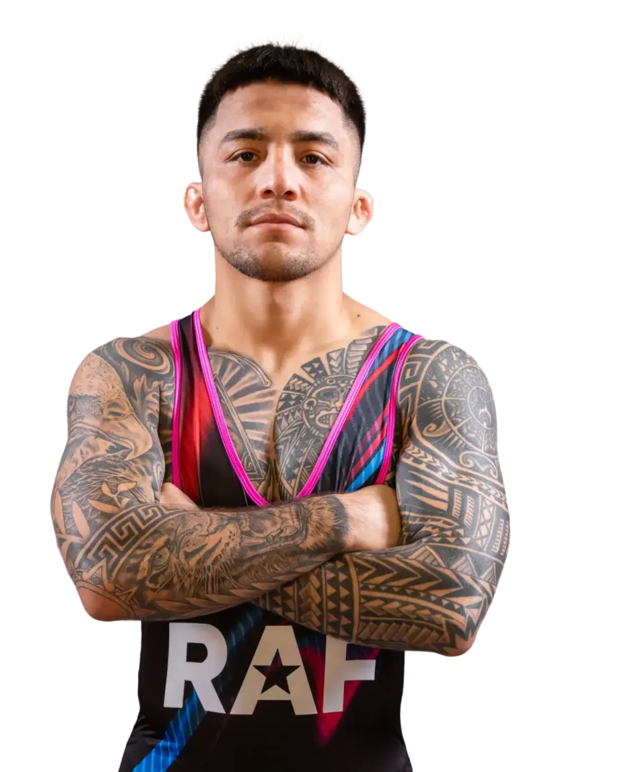 Upper-body portrait of Pat Lugo, RAF athlete.