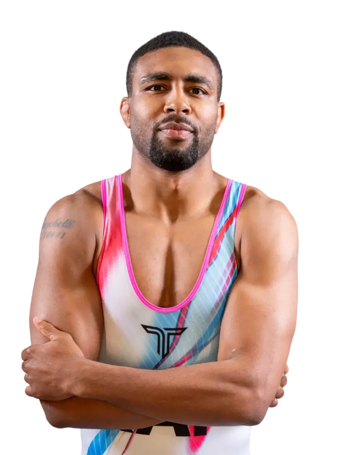 Upper-body portrait of Nate Jackson, RAF athlete.