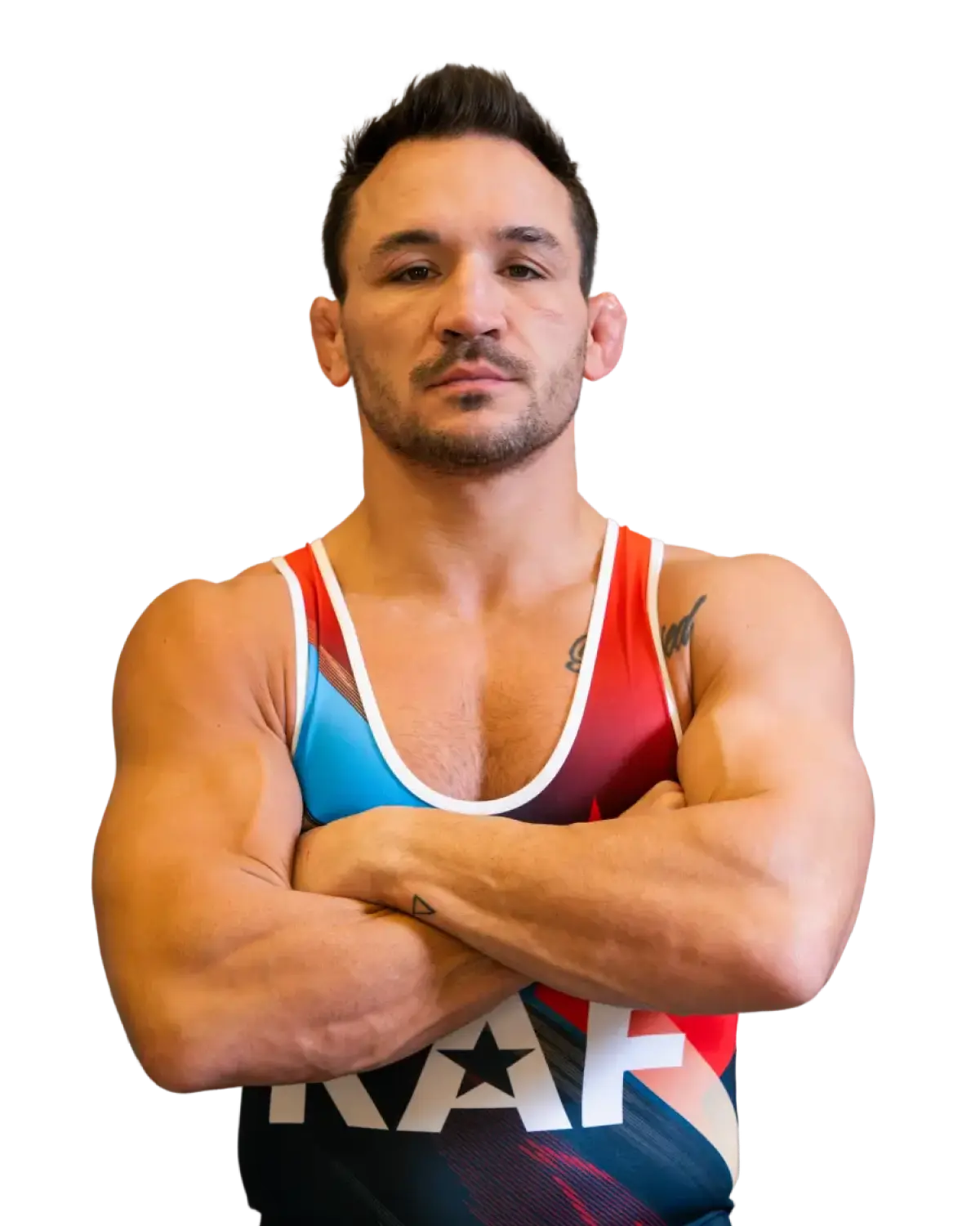Upper-body portrait of Michael Chandler, RAF athlete.
