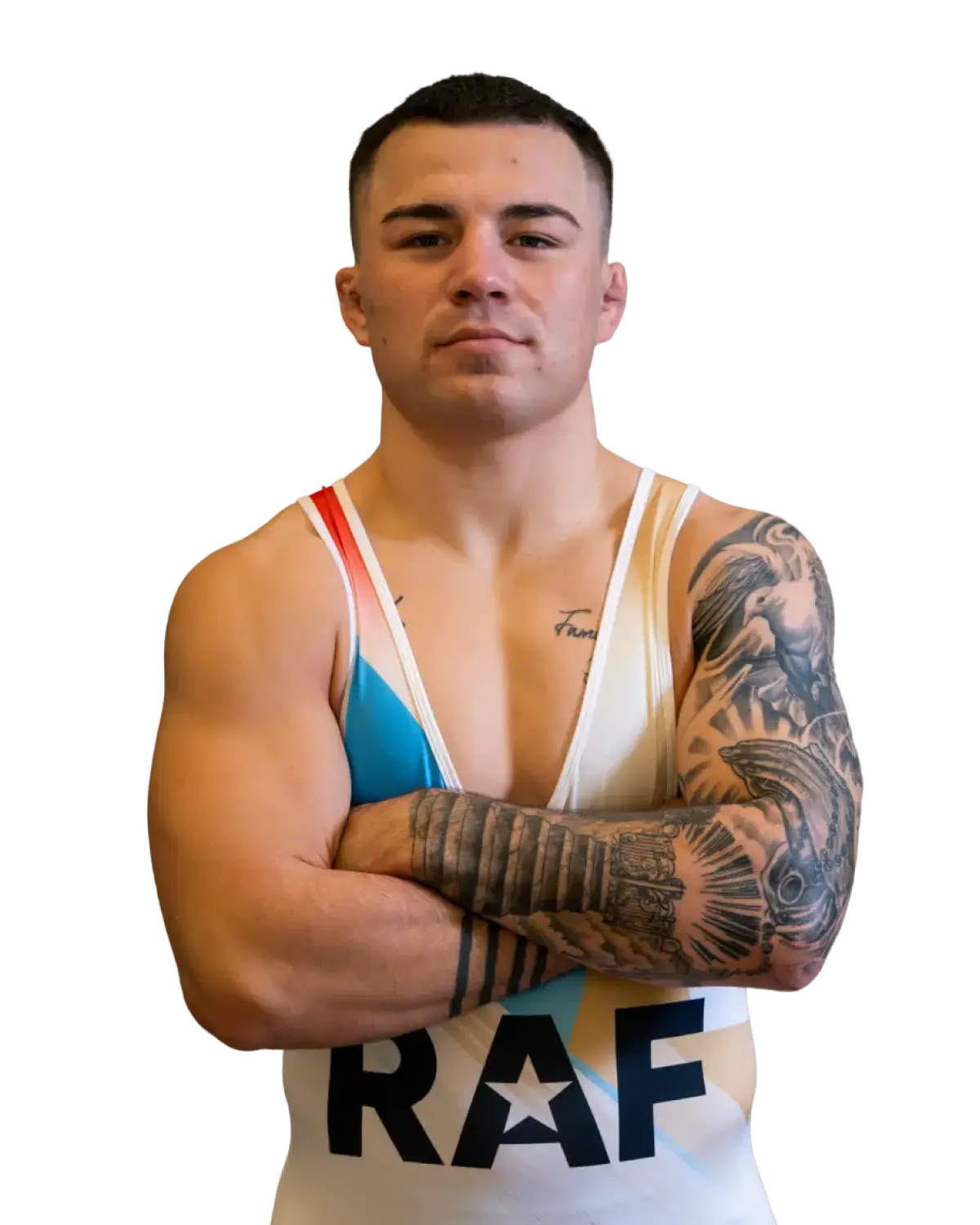 Upper-body portrait of Austin Gomez, RAF athlete.