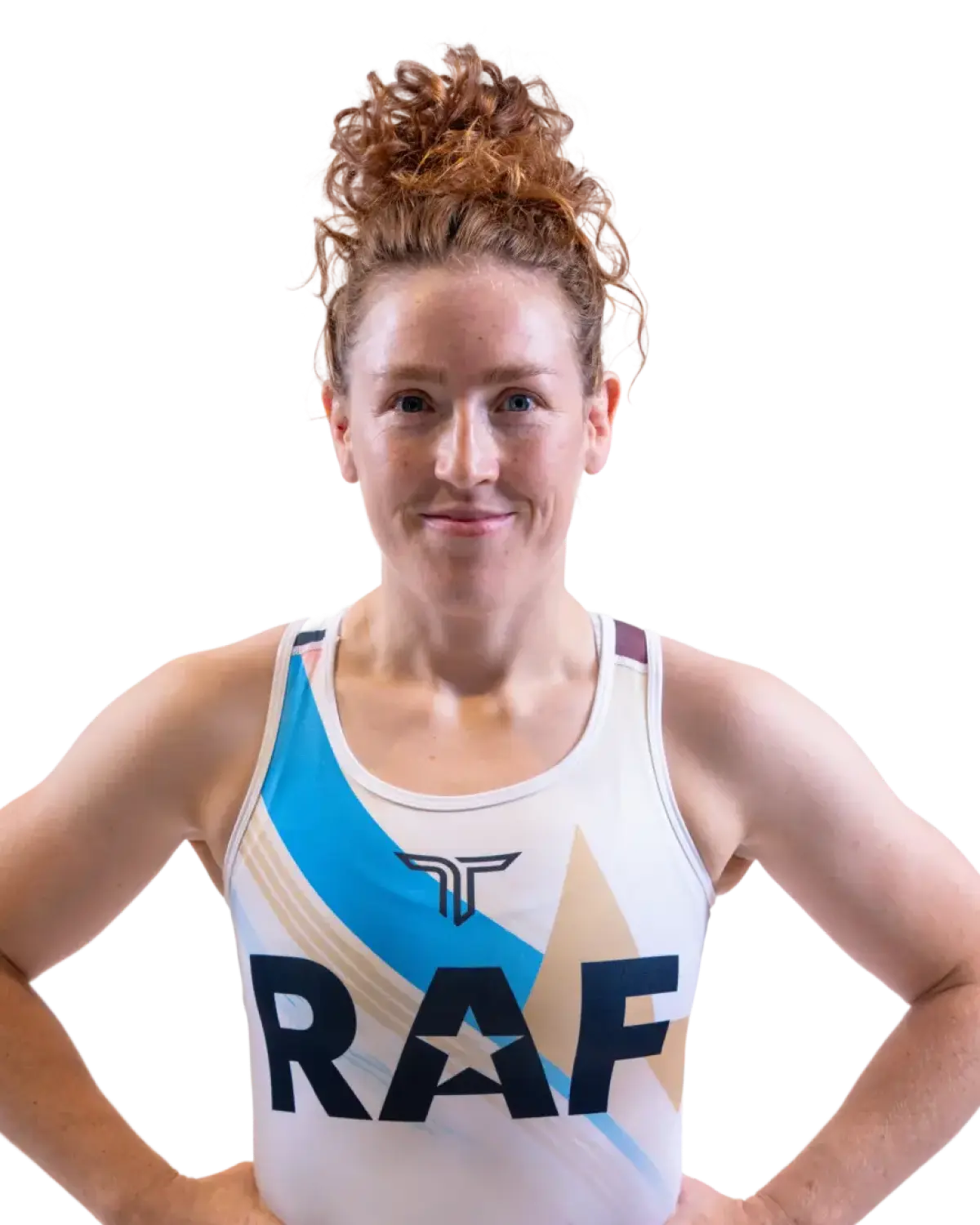 Upper-body portrait of Samantha Stewart, RAF athlete.
