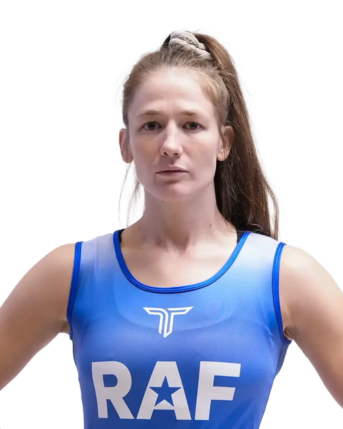 Upper-body portrait of Sarah Hildebrandt, RAF athlete.