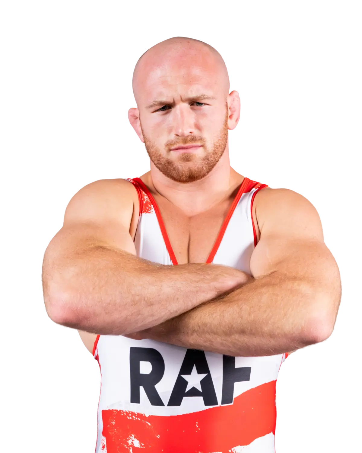 Upper-body portrait of Kyle Snyder, RAF athlete.