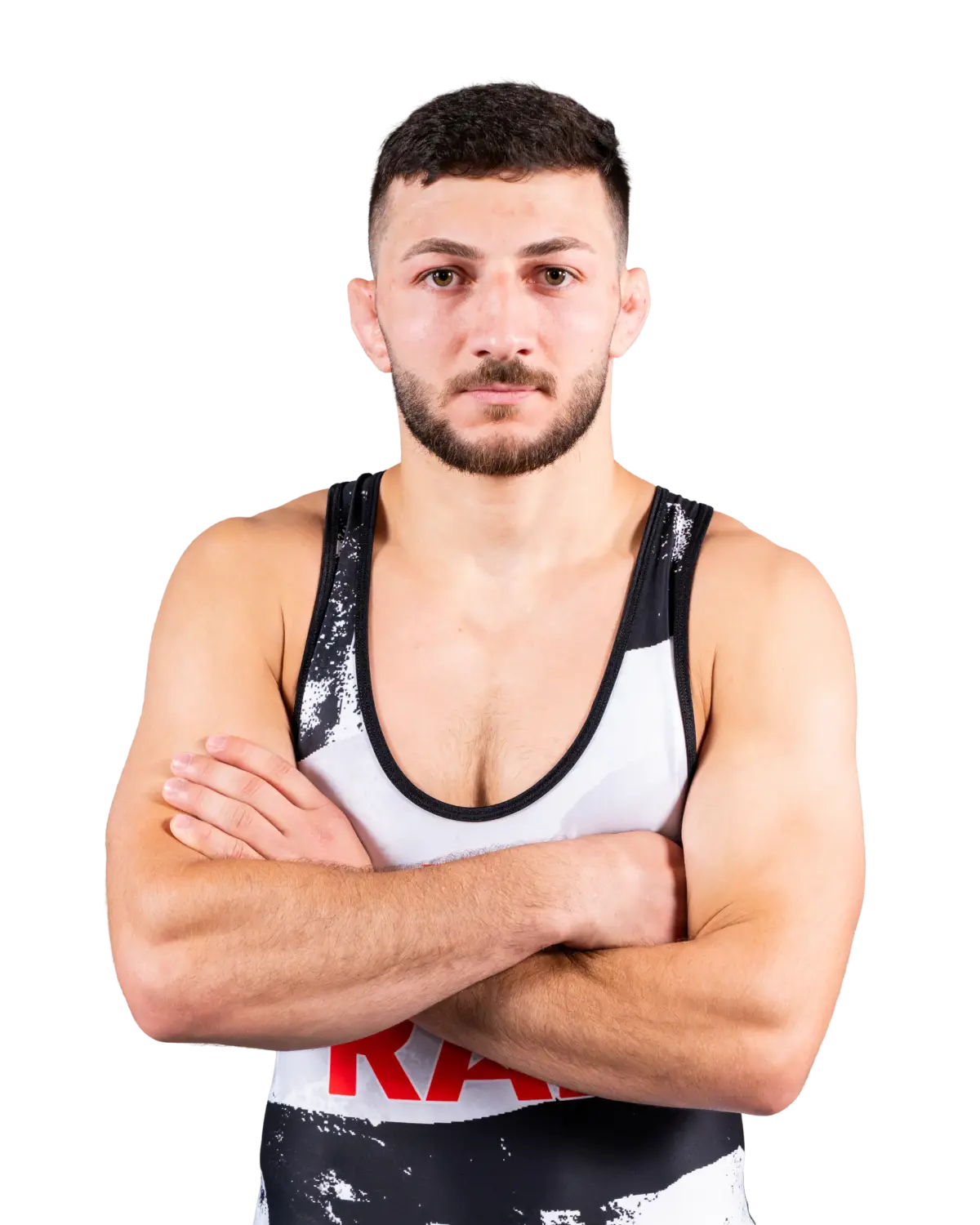 Upper-body portrait of Vladimeri Gamkrelidze, RAF athlete.