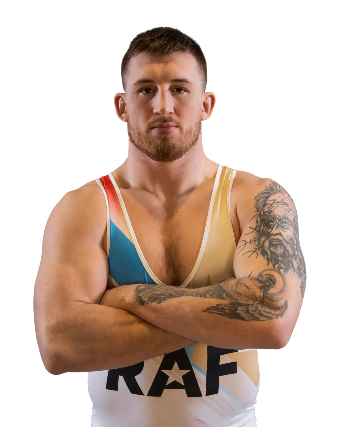 Upper-body portrait of Mason Parris, RAF athlete.