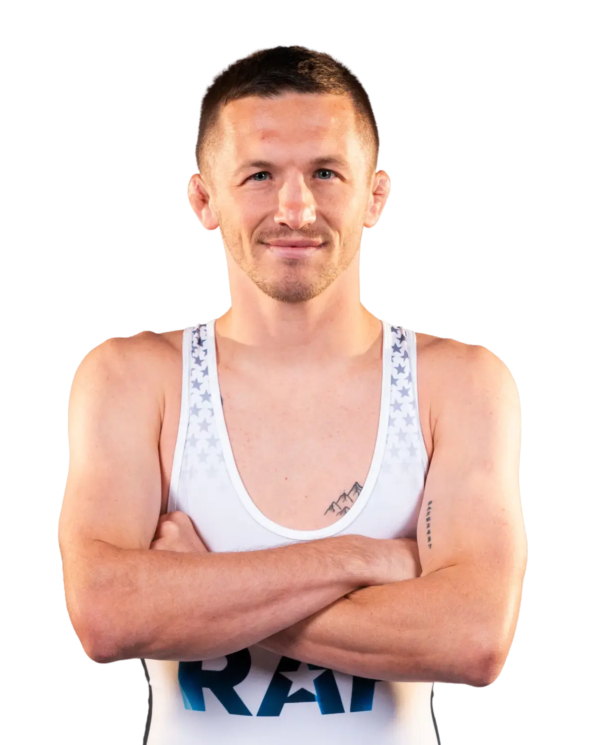 Upper-body portrait of Johnni DiJulius, RAF athlete.