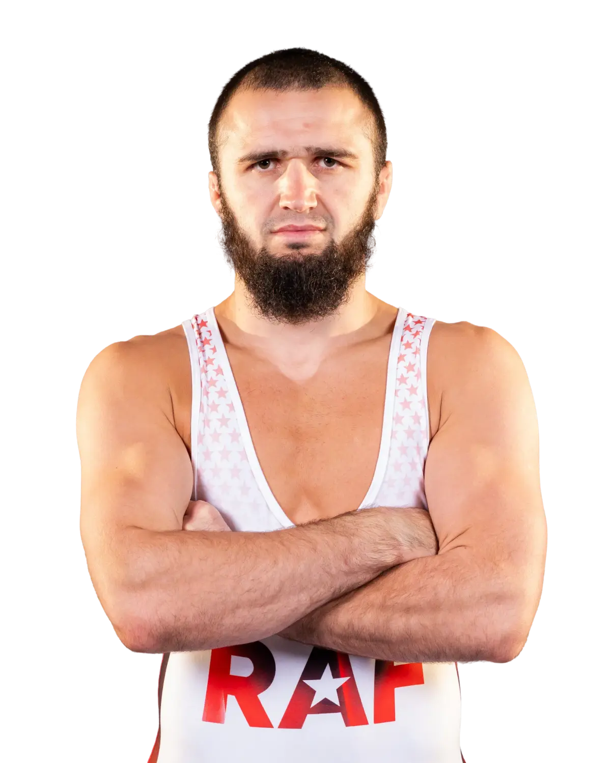 Upper-body portrait of Kadik, RAF athlete.