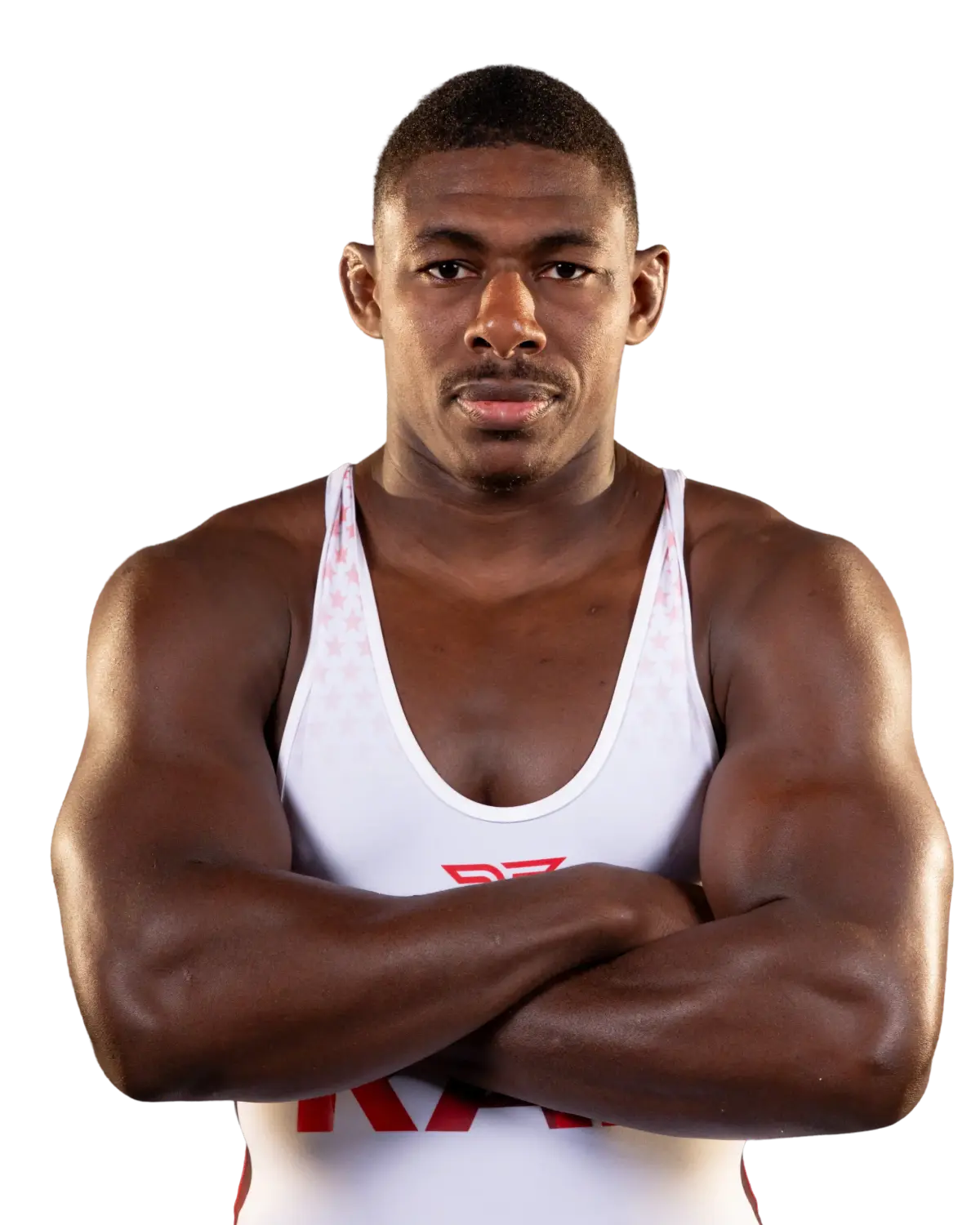 Upper-body portrait of Joaquin Buckley, RAF athlete.