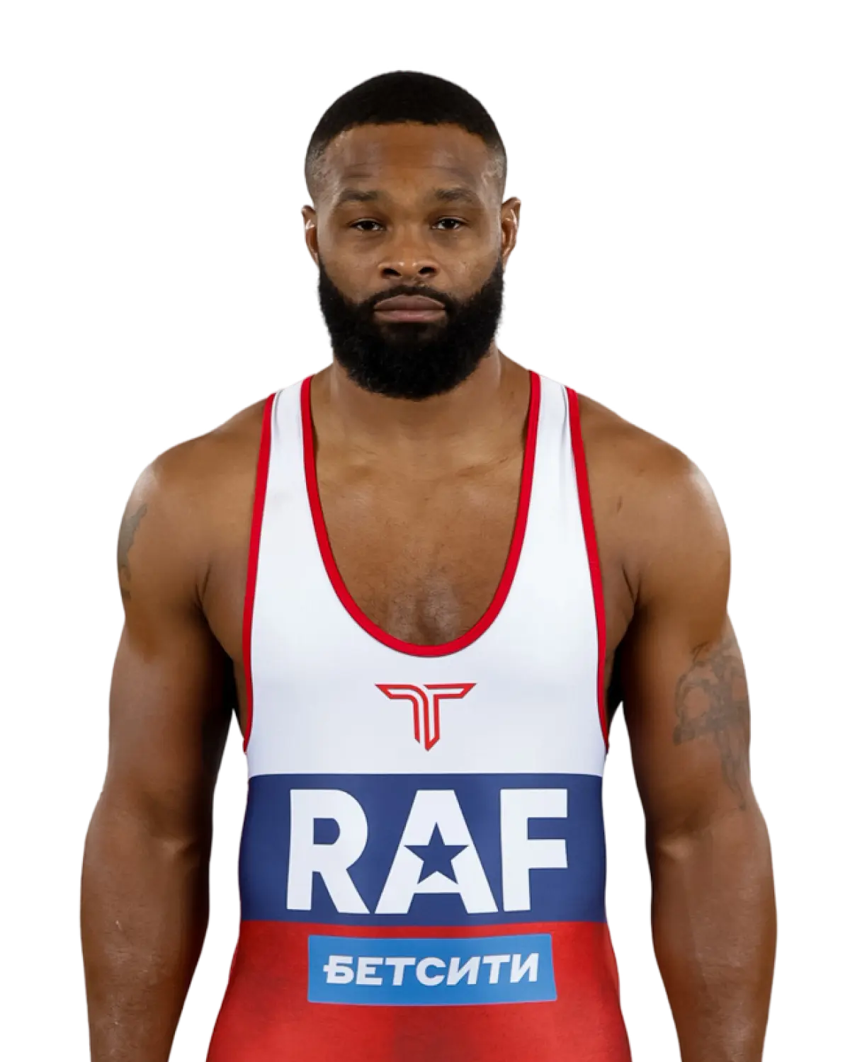 Upper-body portrait of Tyron Woodley, RAF athlete.