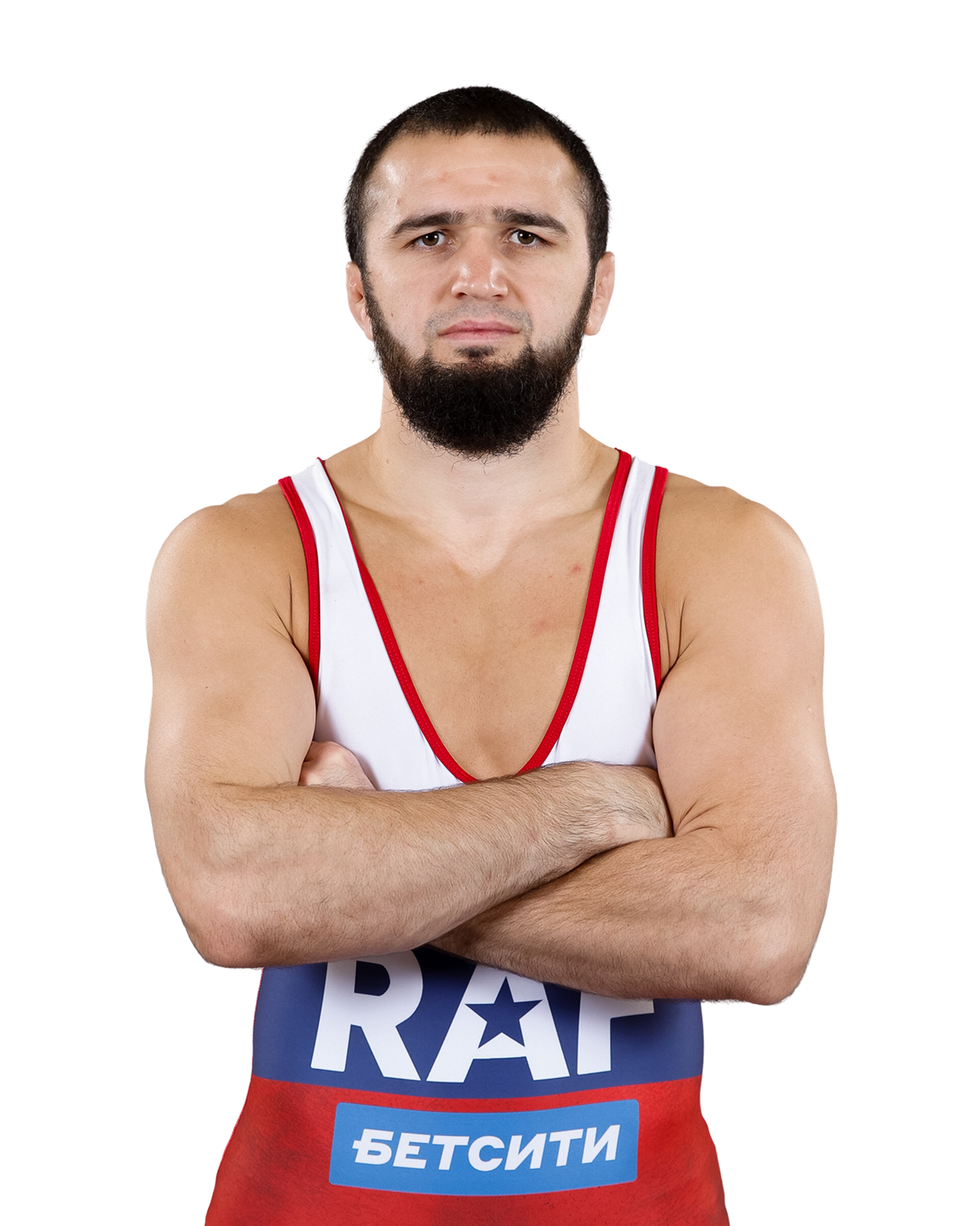 Upper-body portrait of Kadik, RAF athlete.