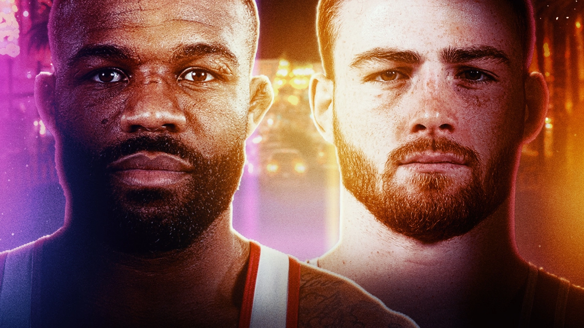 Promotional graphic for the RAF14 matchup between Jordan Burroughs and Mikey Caliendo.