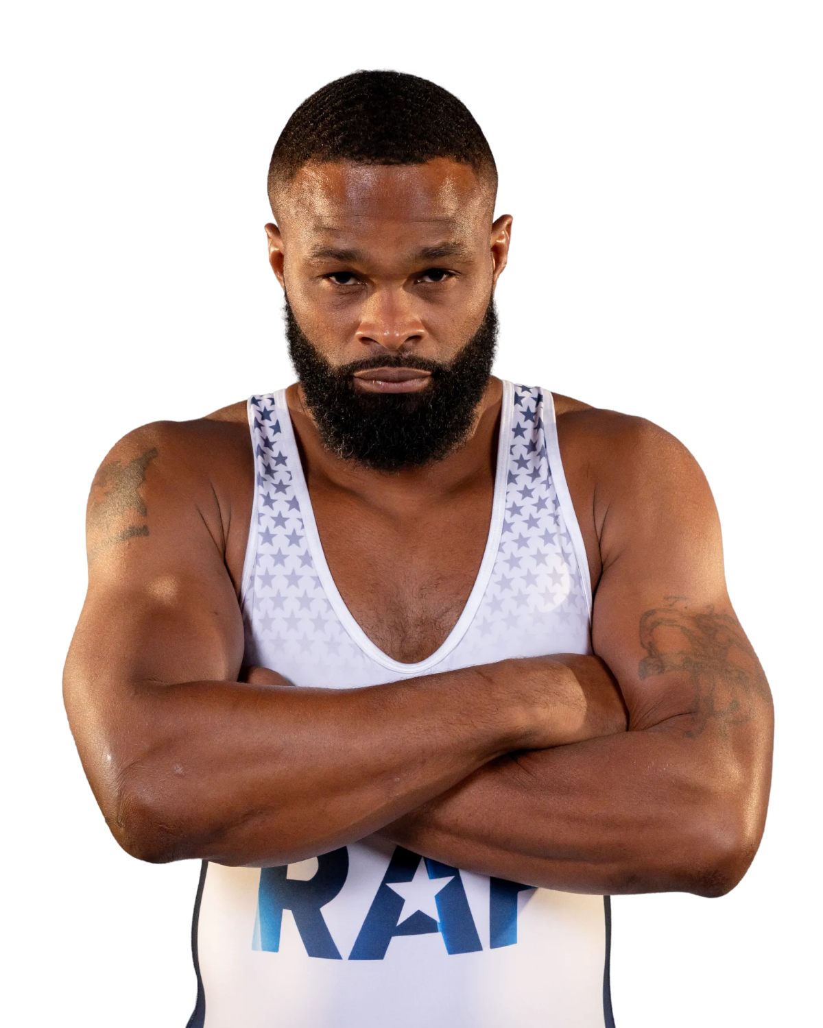 Upper-body portrait of Tyron Woodley, RAF athlete.