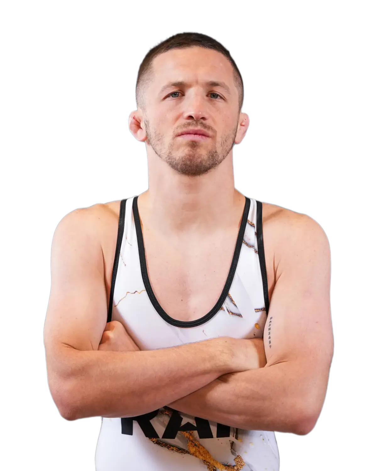 Upper-body portrait of Johnni DiJulius, RAF athlete.
