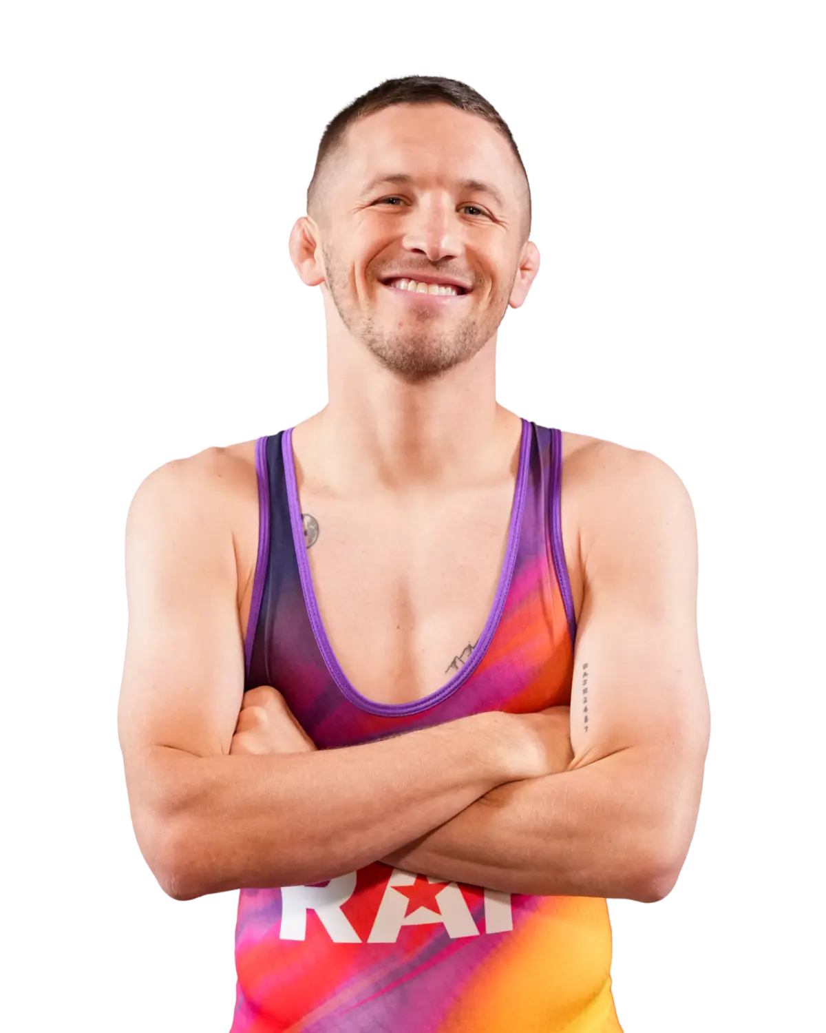 Upper-body portrait of Johnni DiJulius, RAF athlete.
