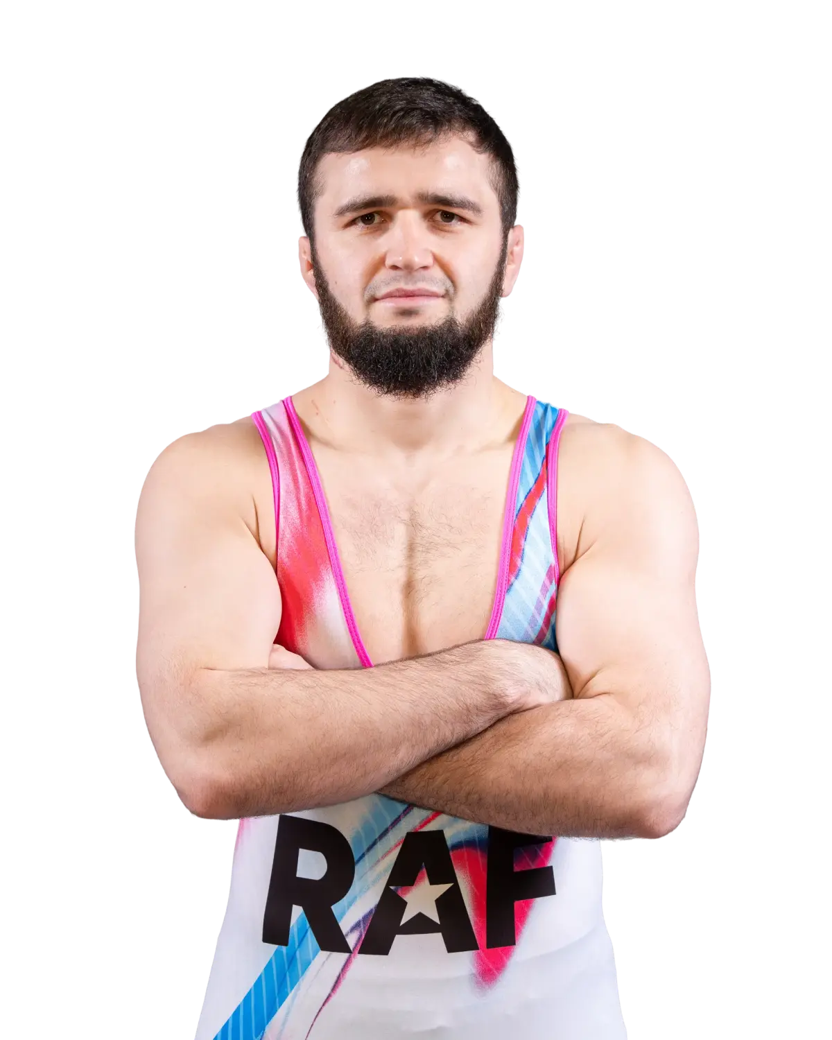 Upper-body portrait of Kadik, RAF athlete.