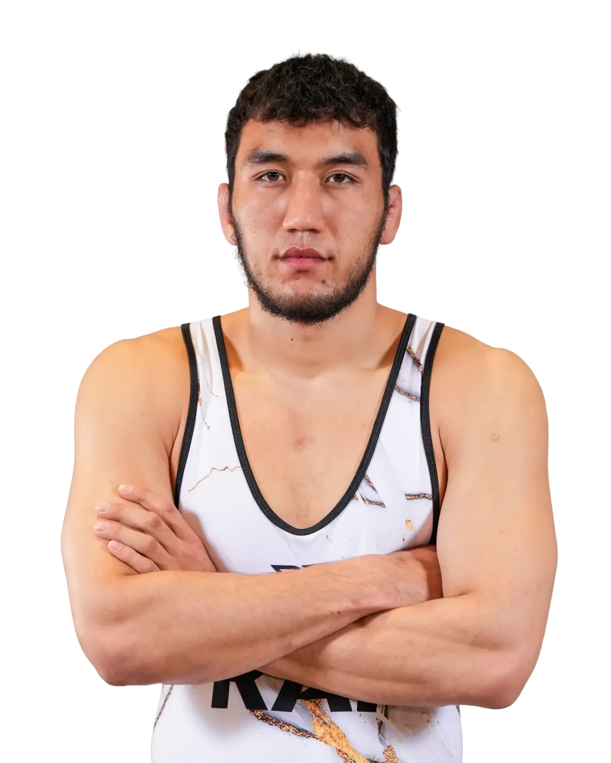 Upper-body portrait of Rizabek Aitmukhan, RAF athlete.