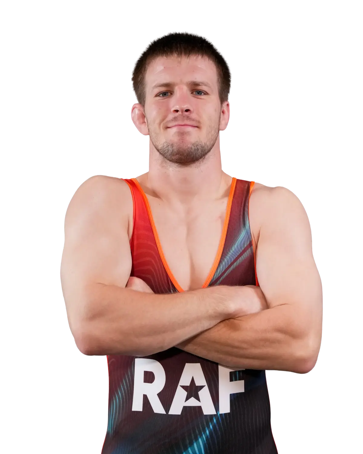 Upper-body portrait of Jason Nolf, RAF athlete.