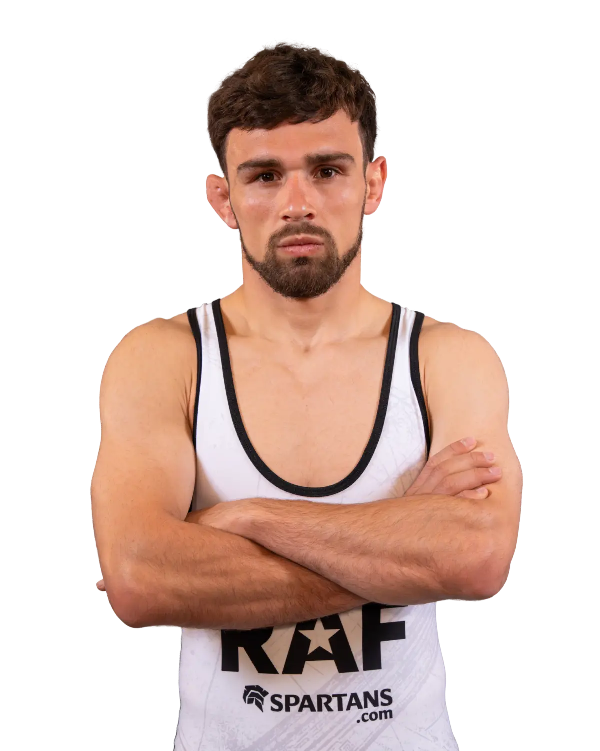 Upper-body portrait of Arsen Harutyunyan, RAF athlete.