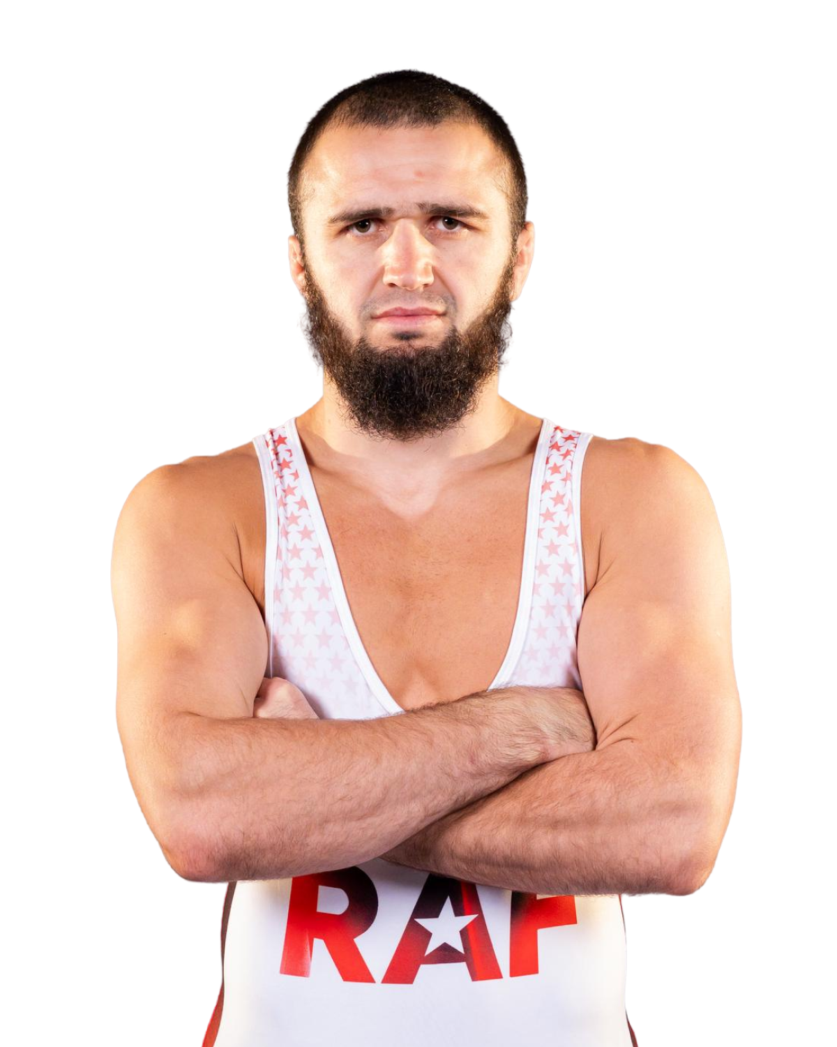Upper-body portrait of Kadik, RAF athlete.