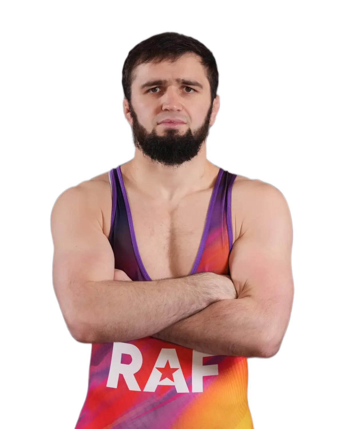 Upper-body portrait of Kadik, RAF athlete.