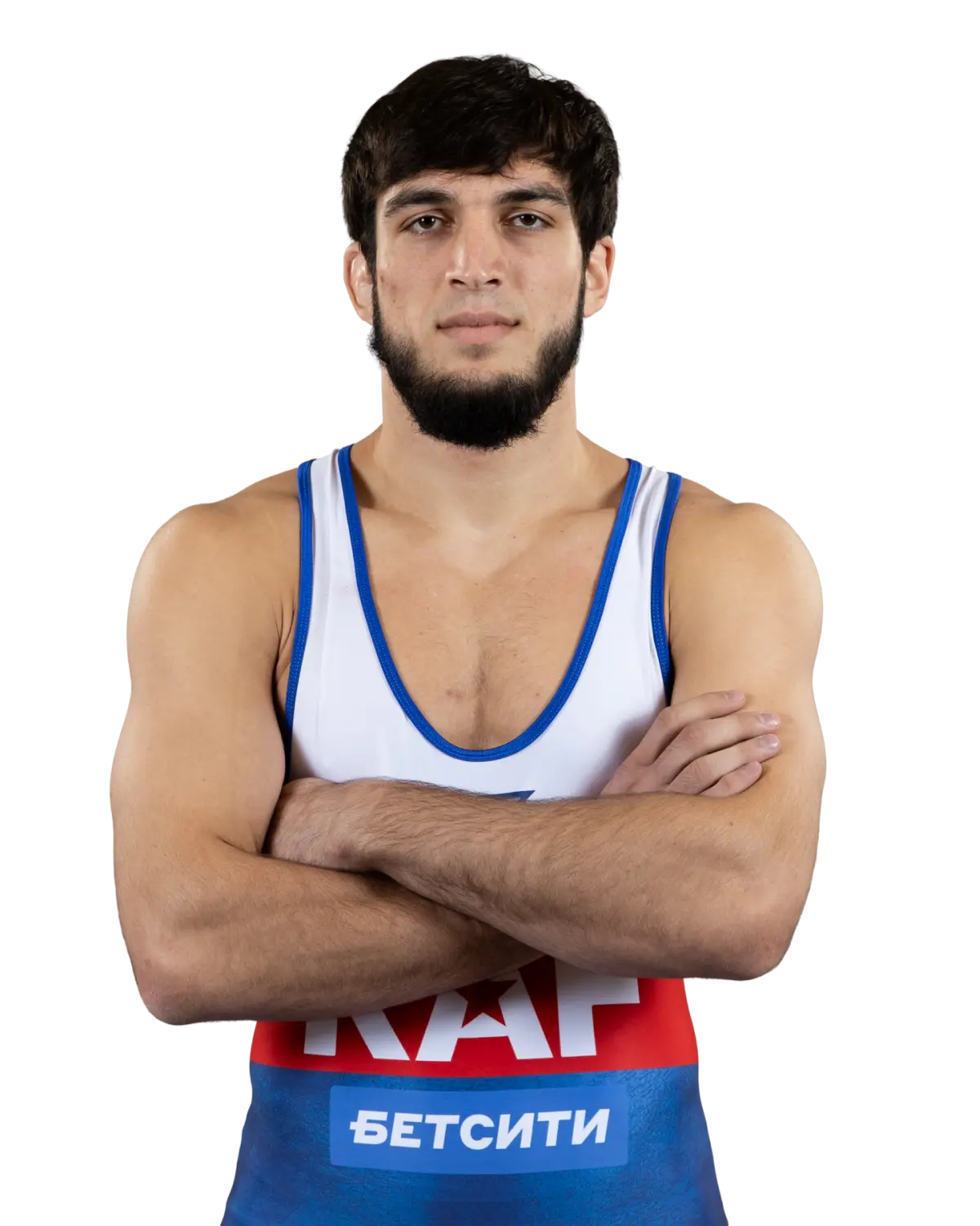 Upper-body portrait of Ibragim Kadiev, RAF athlete.
