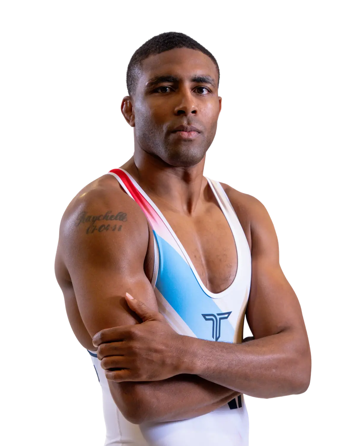Upper-body portrait of Nate Jackson, RAF athlete.