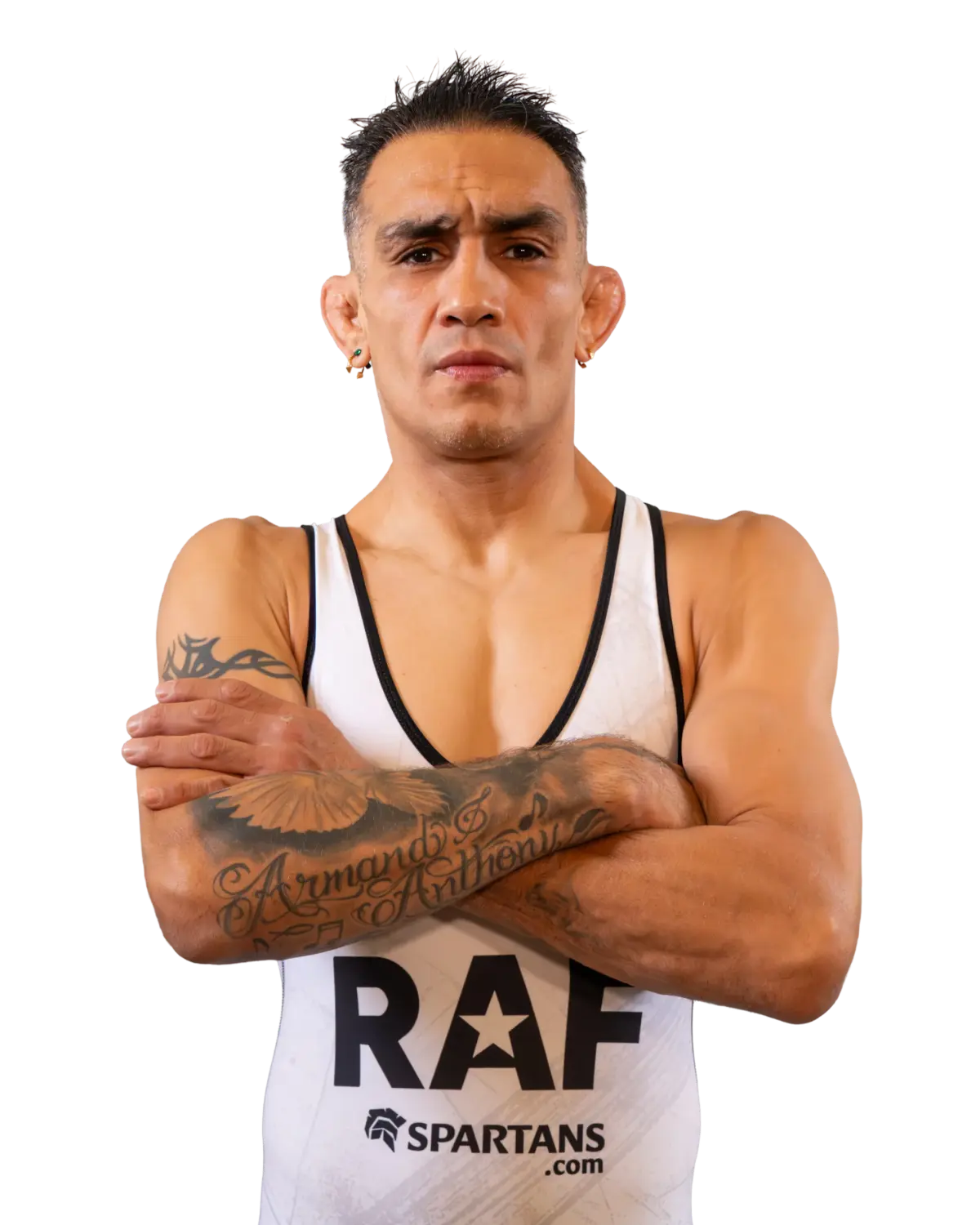 Upper-body portrait of Tony Ferguson, RAF athlete.