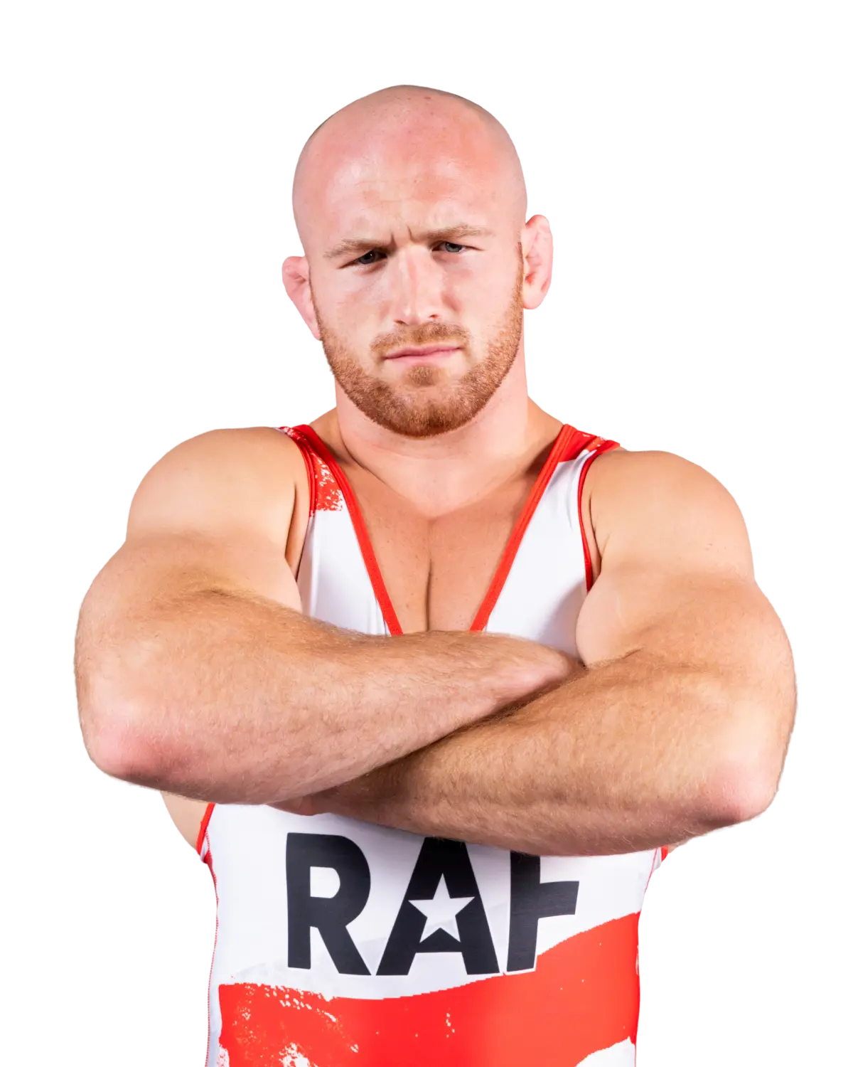 Upper-body portrait of Kyle Snyder, RAF athlete.