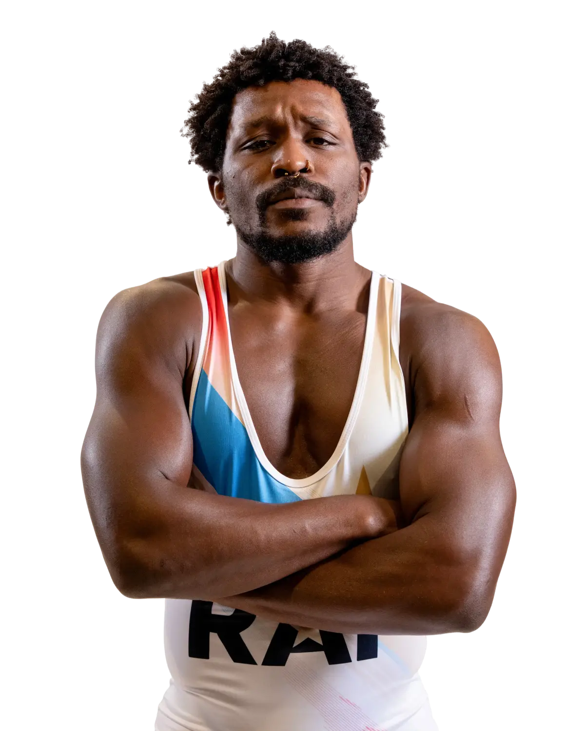 Upper-body portrait of Mugzy, RAF athlete.