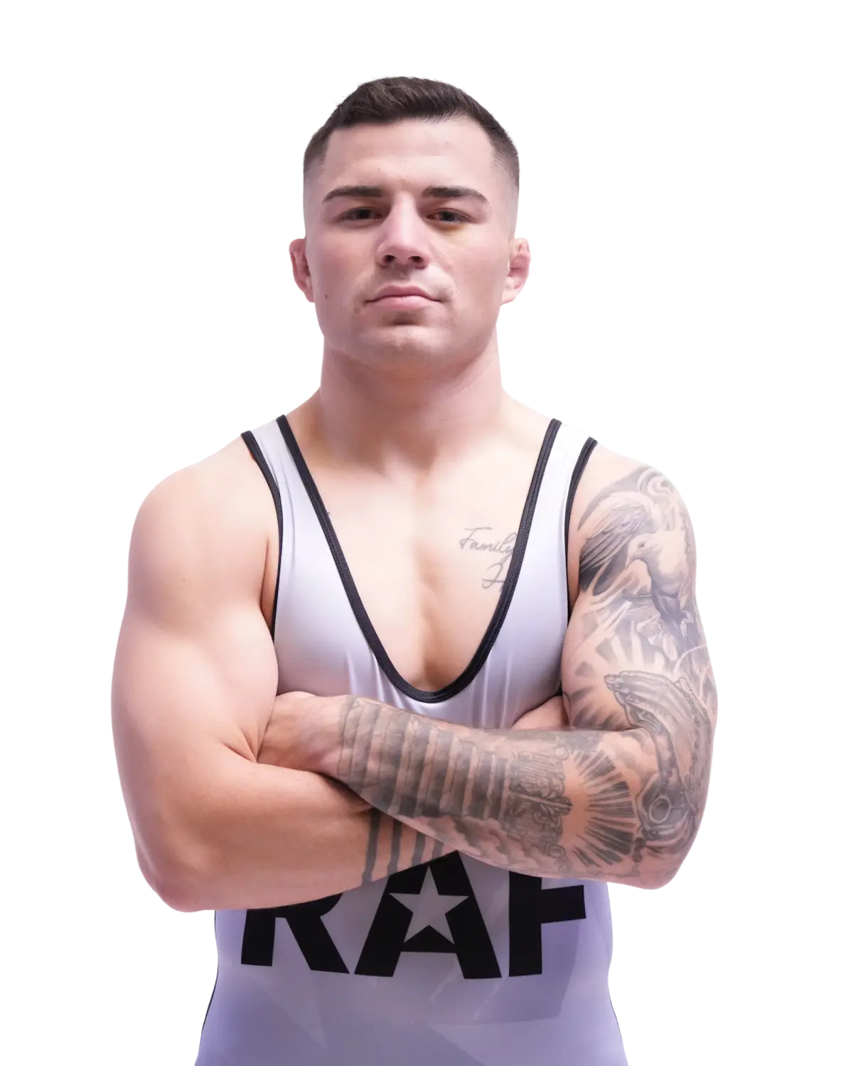 Upper-body portrait of Austin Gomez, RAF athlete.