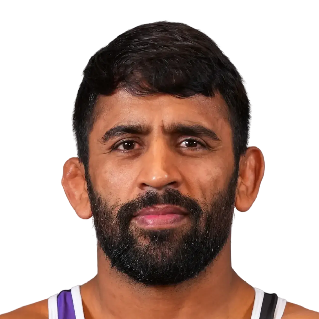 Portrait of Bajrang Punia, RAF athlete.
