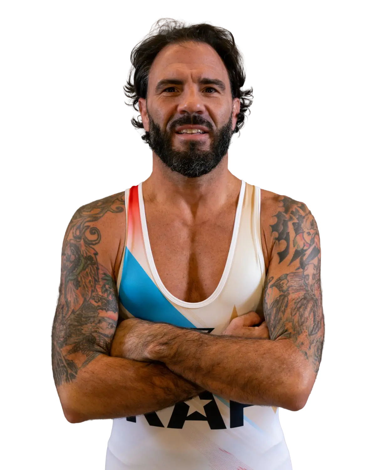 Upper-body portrait of Clay Guida, RAF athlete.