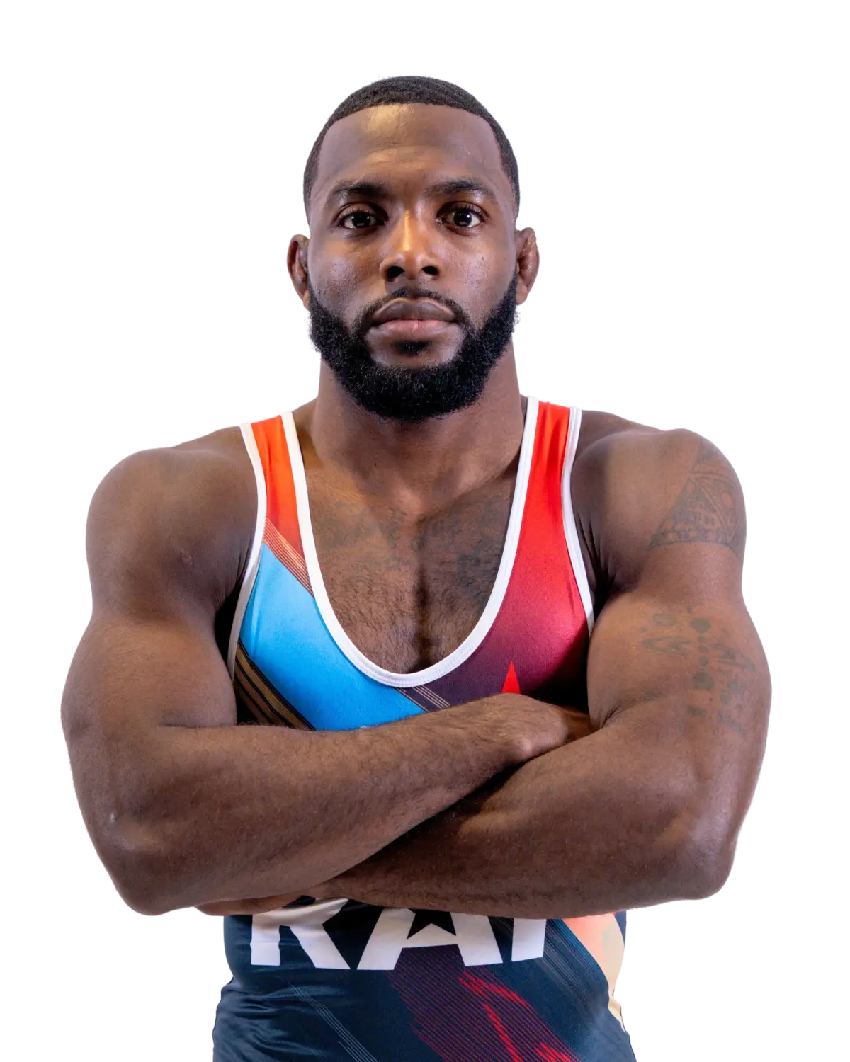 Upper-body portrait of James Green, RAF athlete.