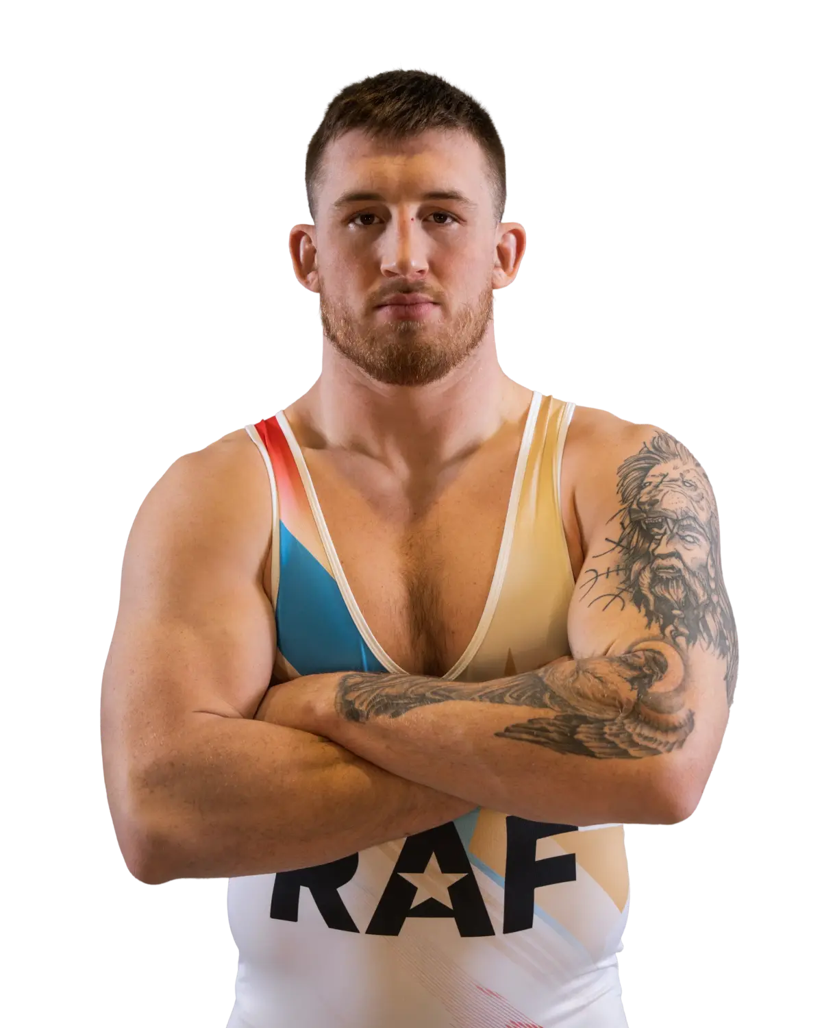 Upper-body portrait of Mason Parris, RAF athlete.