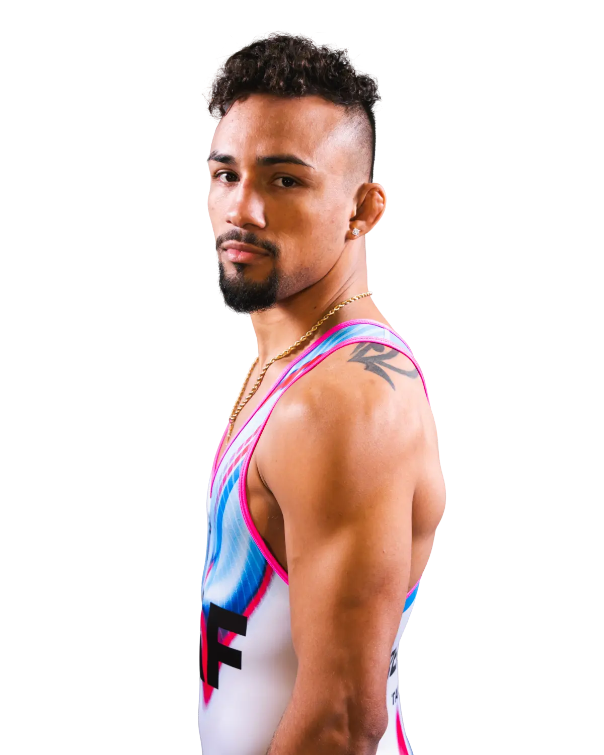 Upper-body portrait of Real Woods, RAF athlete.