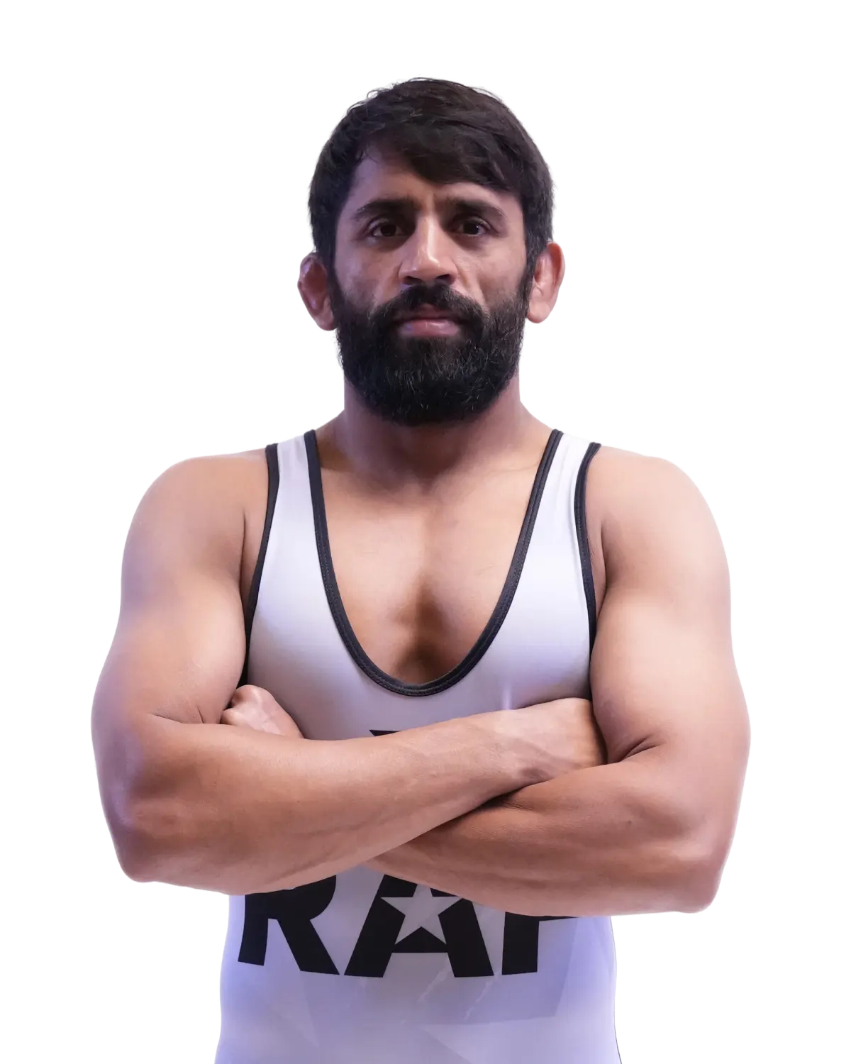 Upper-body portrait of Bajrang Punia, RAF athlete.