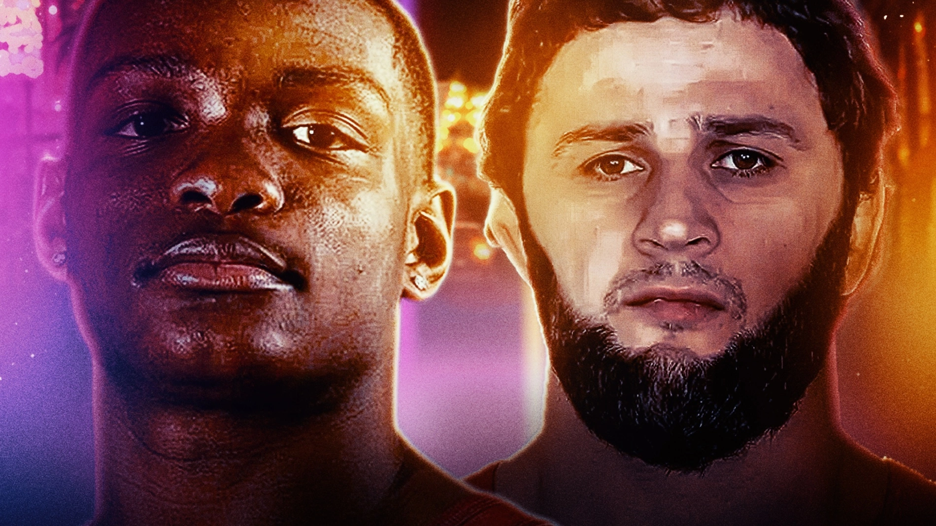 Promotional graphic for the RAF14 matchup between Mekhi Lewis and Akhmed Gadzhimagomedov.