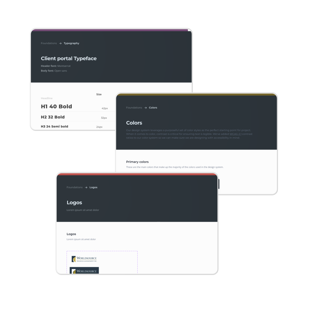 Design system created by Irazu Studio for Guardian Capital’s investment platforms, establishing scalable fintech design standards.
