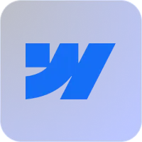 Blue square icon with stylized letter W in lighter blue gradient.