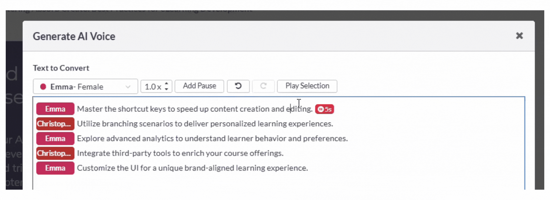 Create AI Voice Over Pauses GIF