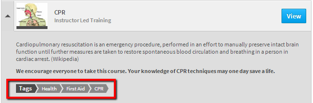 Topic tags added to a course in Absorb LMS
