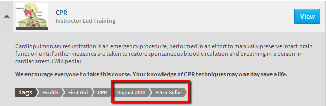 Absorb LMS: Adding date and instructor tags to a course