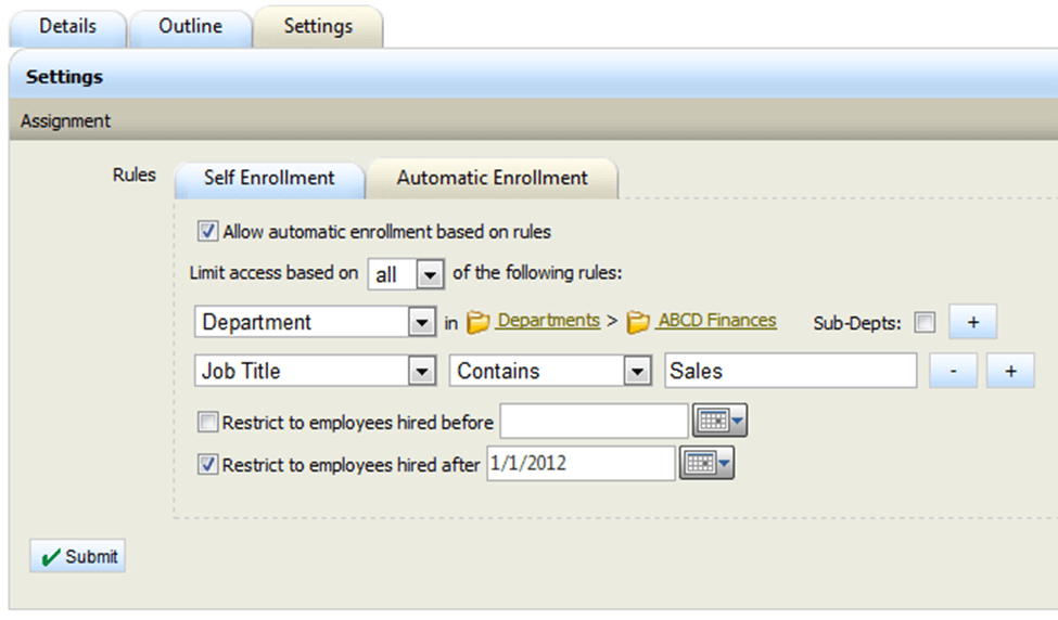 Absorb LMS enrollment rules Absorb LMS enrollment rules