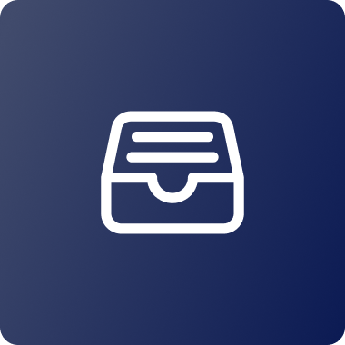 Inbox tray icon with a document, representing reporting